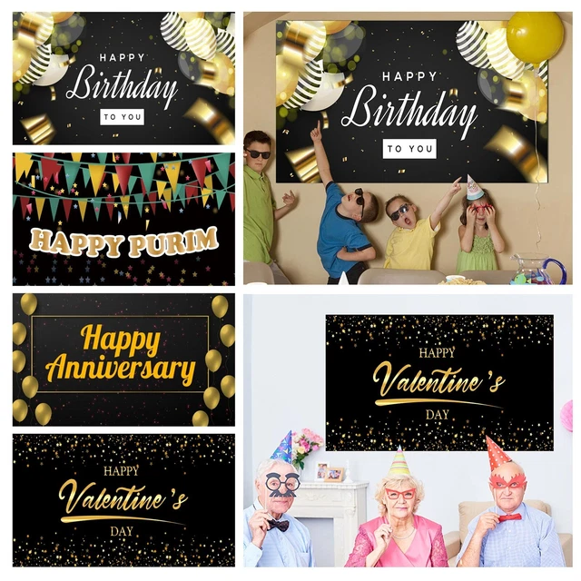 Birthday Holiday Background Cloth Hanging Flag Holiday Party Decoration Banner