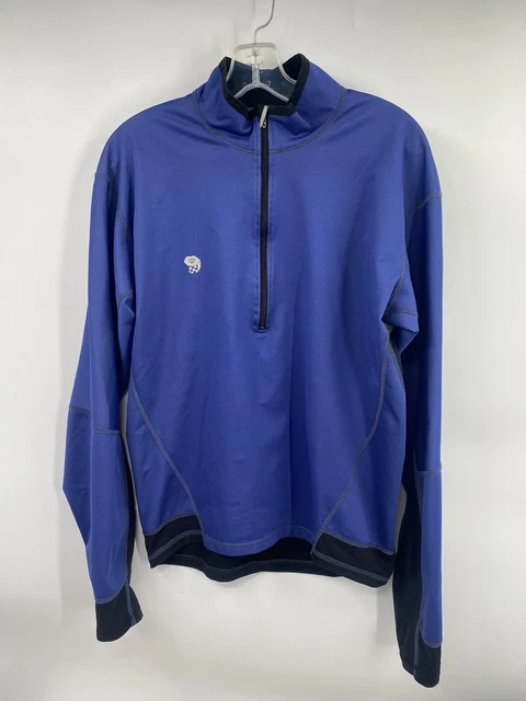 Mountain Hardwear Half Zip Fleece Pullover Mens Large Blue Lightweight