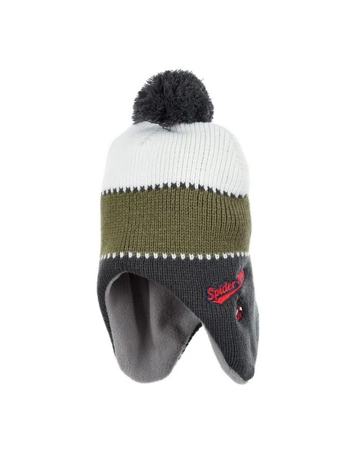 Cappello Bambino Lanetta Con Pon Pon E Paraorecchie Spiderman VH4086