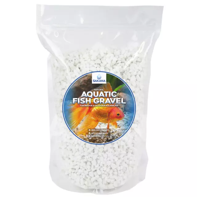 Sakana White Aquatic Fish Gravel - Premium Aquarium Tank Pond Décor Substrate