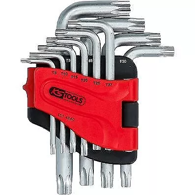 KS TOOLS Torx-Winkelstiftschlüssel mit Bohrung, kurz, 10-tlg, TB8-TB50