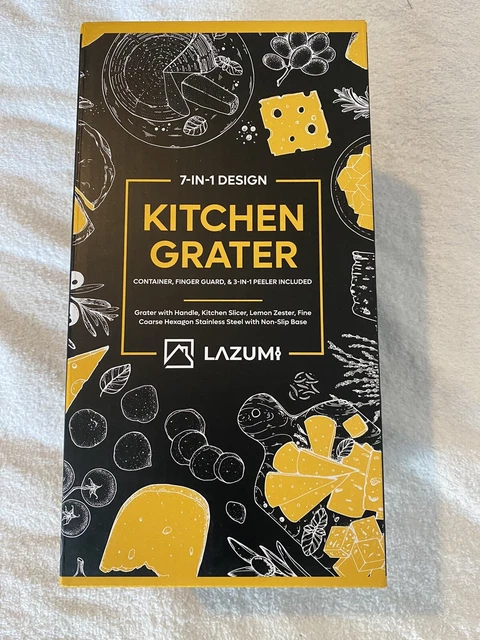 BRAND NEW LAZUMI 7-in-1 Box Cheese Grater with Container and Finger ...
