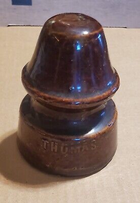 Brown U-239 Thomas Dry Process Porcelain Insulator With Embossing Error