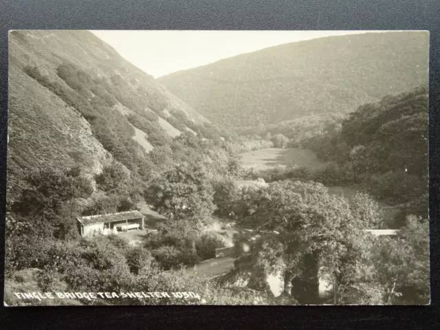 Devon Drewsteignton FINGLE BRIDGE Tea Shelter - Old RP Postcard by Chapman 10314