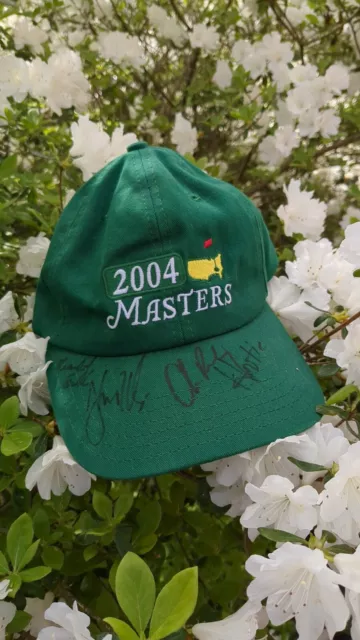 2004 Masters Hat w/ Autographs Hootie Johnson, Chris Riley, John Rollins