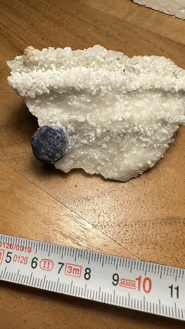 SELTENER LASURIT / Lazurite an Quarz mit Pyrit aus Mineraliensammlung ...