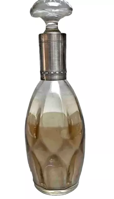 Carafe en CRISTAL SAUMONÉ à monture ARGENT MINERVE bouchon champignon