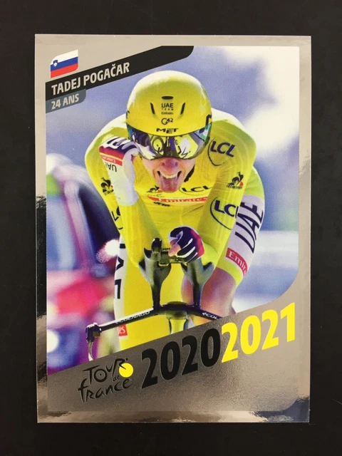 Lot 30 Cartes Tadej Pogacar Rookie Panini Tour De France 2020 - Maillot Jaune, Cyclisme