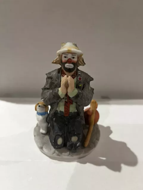Flambro Emmett Kelly Jr. Miniatures Collection Hobo Clown with Puppy Dog