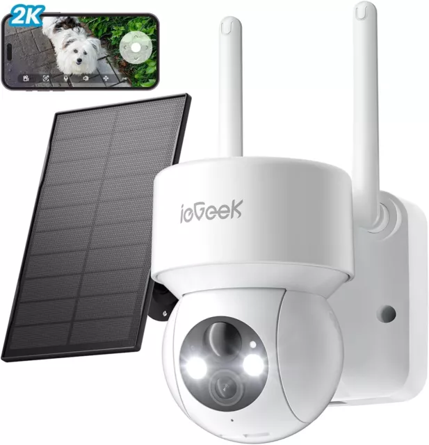 ieGeek Outdoor 360°Wireless Solar Security Camera Home Wifi Battery PTZ CCTV Cam