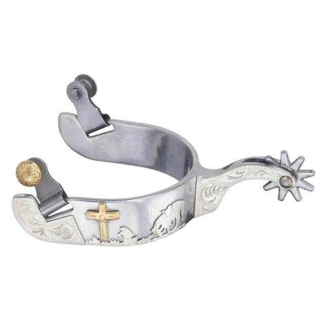 JTI Sweet Iron Spurs with Praying Cowboy Design