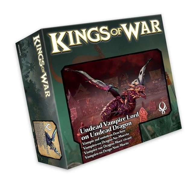 Vampire Lord on Undead Dragon - Kings of War Warhammer Fantasy Zombie Wyrm THG
