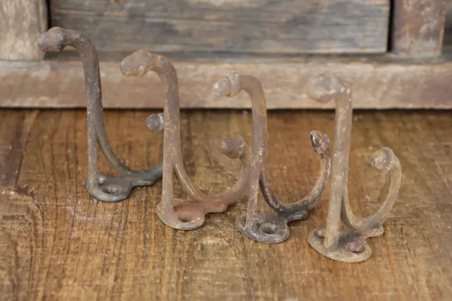 Set Of 4 Vintage School House, Closet, Coat Room, Farmhouse, Acorn Hooks