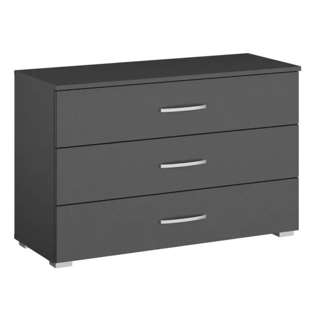 Kommode - grau metallic - 3 Schubkästen - 93 cm Sideboard Anrichte