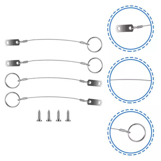 4 Pcs Key Lanyard Accessories for Cable Safety Tether Belt Ring