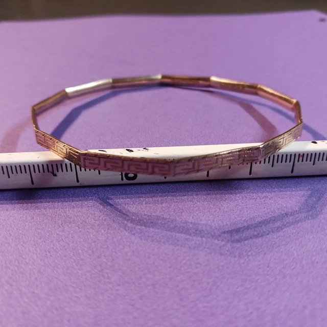 Vintage 9ct Gold Cased over metal core Bangle Bracelet Stamped  L W & C  – 9.2g