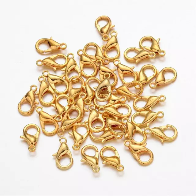 Lobster Clasps Gold Tone 12mm Jewellery Making Findings Fasteners 10/25/50