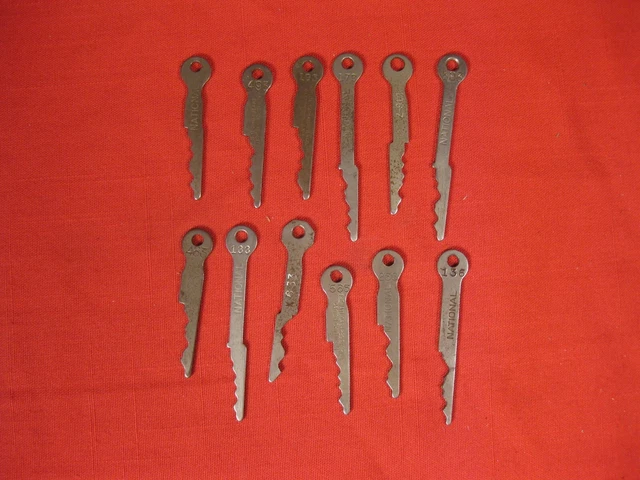 Lot Of 12 Vintage National Cash Register Original Keys (Lot D)