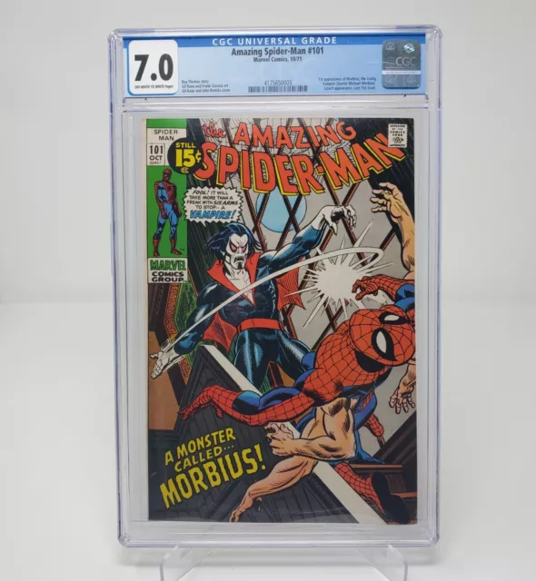 Amazing Spider-Man 101 CGC 7.0 OW/White Pages 1st app of  Morbius