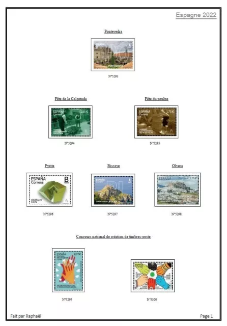 Album de timbres à imprimer par vos soins "ESPAGNE 2022"