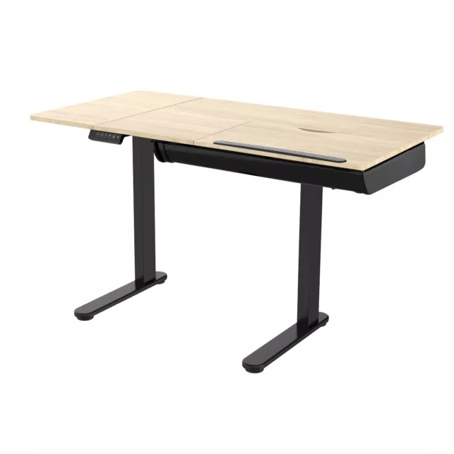 Dellonda Electric Adjustable 0-40° Tilt Desktop Table Workstation Oak Top DL71