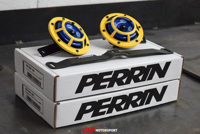 thumbnail image 2 of Perrin Performance Bracket + Hella Sharptone Horns (Yellow) + Harness – 2002-2007 WRX STI 2 of 3