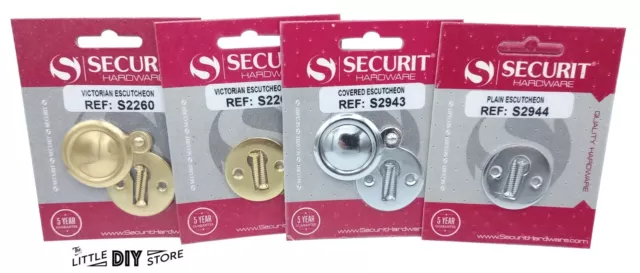 Keyhole Cover Door Escutcheon Key Hole Cover Brass or Chrome Free P&P