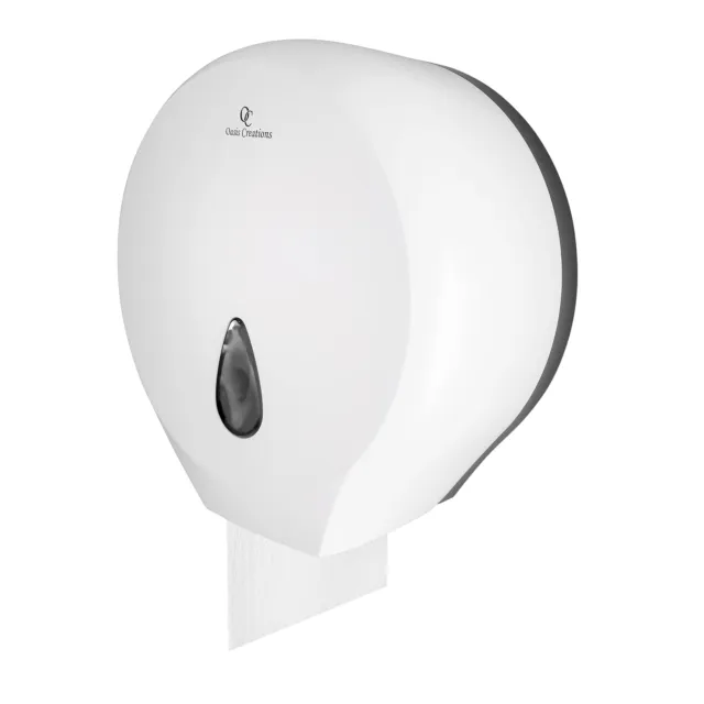 Single Roll Toilet Tissue Dispenser- White- by Oasis Creations- 9â€ Bath Tissue