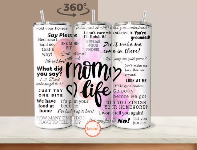Moms Life , Mothers Day Skinny tumbler 20 oz, Mothers day Gift, Love Mom