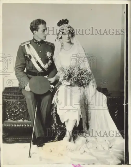 1926 Press Photo Princess Astrid of Sweden and Prince Leopold marry in Belgium