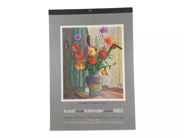 kunst UND SPRUCH kalender 1982 WERKE DER MUND- UND FUSSMALENDEN KÜNSTLER ab 1932