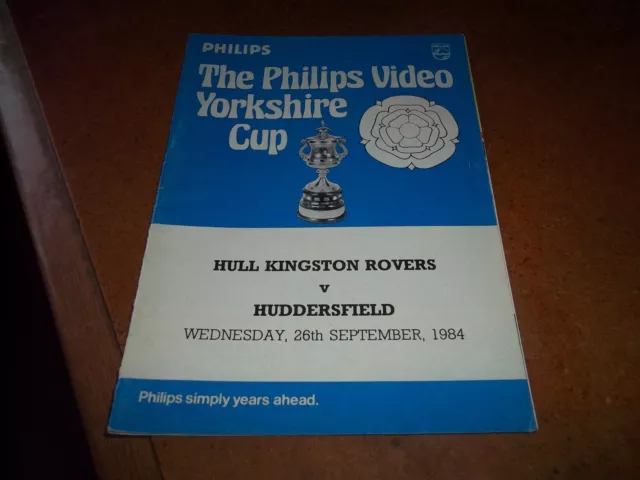 Hull v Huddersfield Rugby League Official Programme 26 Sep 1984 GC Yorkshire Cup