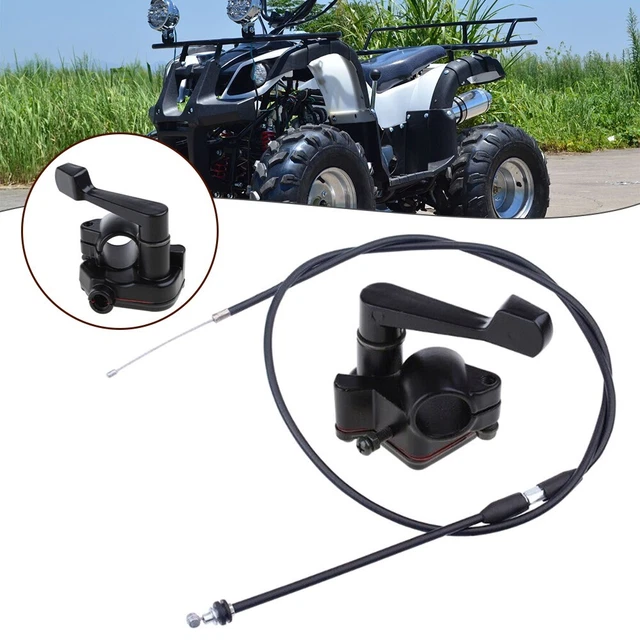 Accélérateur Au Pouce Avec Câble Pour Moto, ATV, Dirt Bike - Guidon 22 Mm (7/8") - En Aluminium Noir