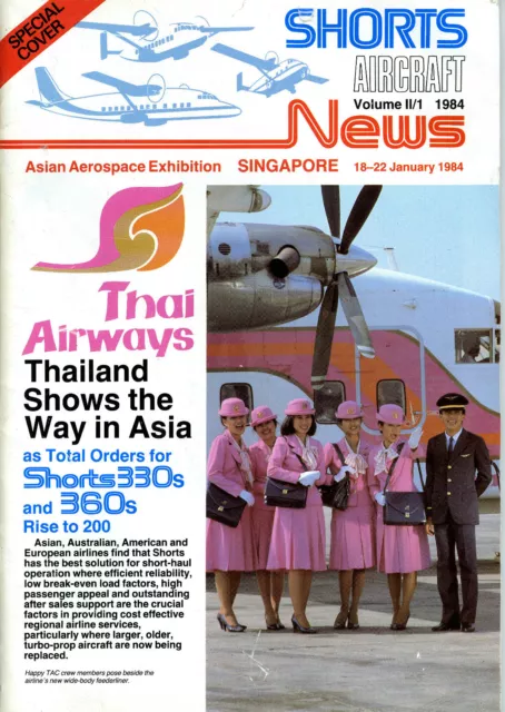 SHORTS Aircraft News 1984 Sales Brochure THAI Airways on cover