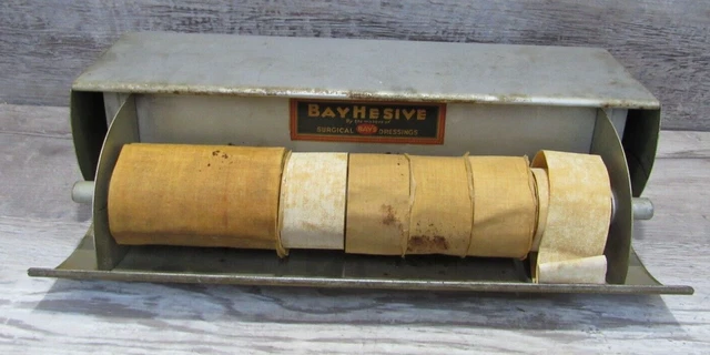 Antique Bayhesive  Surgical Dressing Metal Box  Wartime Wound Plaster w/Contents