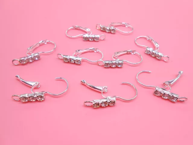 Wholesale 50PCS DIY Lever Back Earring Findings Silver French ear clip Ear Wire