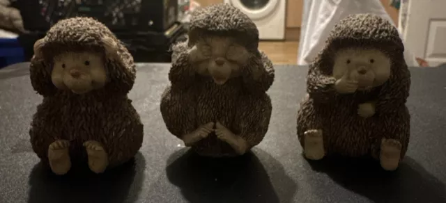 The Leonardo Collection- Prickles Hedgehogs See Hear Speak No Evil Figurines