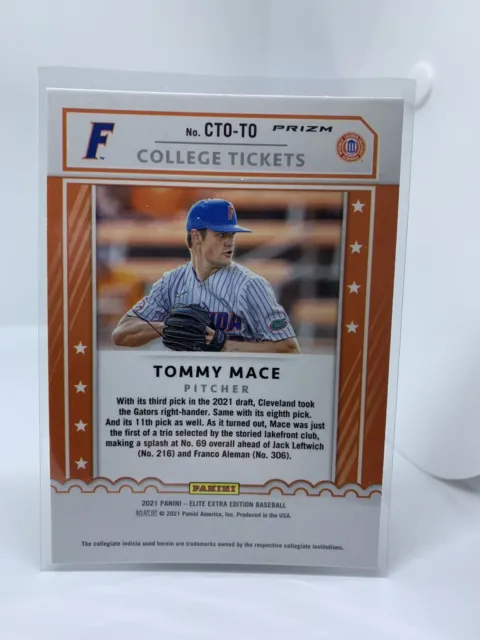 Tommy Mace - 2021 Panini Elite Extra Edition College Tickets Silver Prizm 3