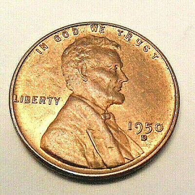 1950 D Lincoln Wheat Cent / Penny Coin  *FINE OR BETTER*  **FREE SHIPPING**