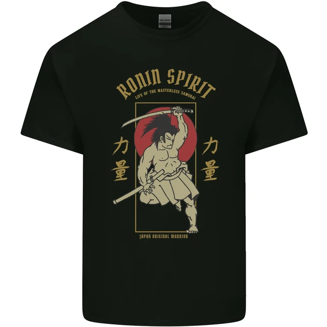 Ronin Spirit Samurai Japan Japanese Mens Cotton T-Shirt Tee Top