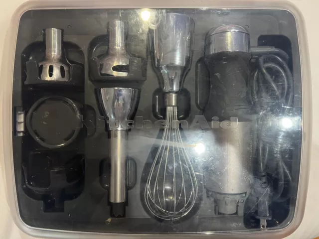 KitchenAid KHB2561ACS Immersion Hand Blender 5 Speed w/Attachments & Case Tested