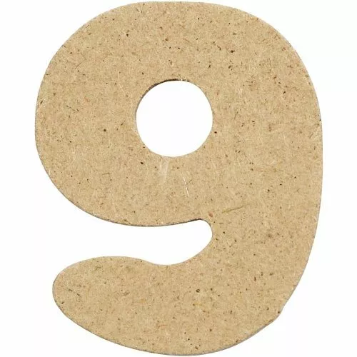 Creativ 4 cm MDF Holz Nummer 9 (10er Pack)