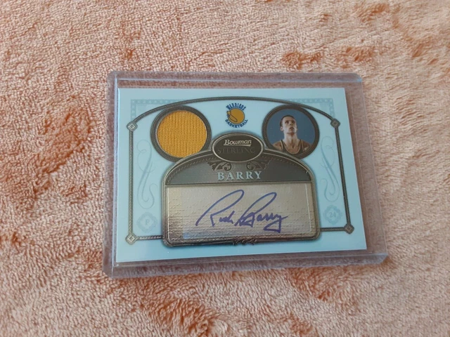 Rick Barry 2007-08 Bowman Sterling Game Used Jersey and Certified Autograph