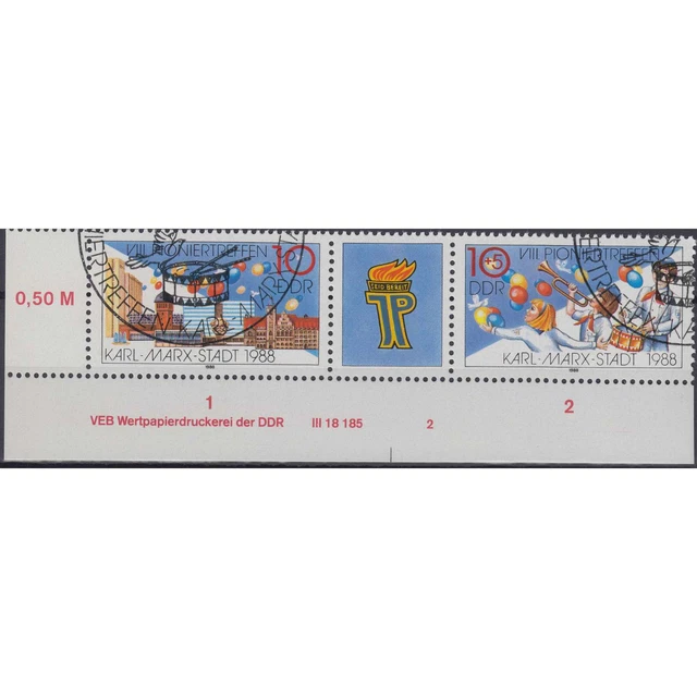 DDR Nr. 3181-3182 DV gestempelt "Druckvermerk"