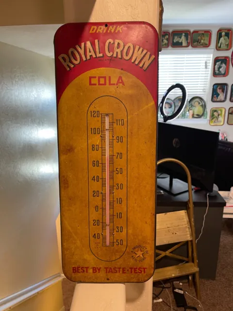 Vintage Rare Royal Crown Cola  RC Thermometer 26"X10 (not coca cola or pepsi)