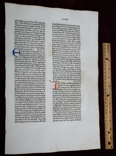 Exrare 1475 1St Koberger Matthew 16-19 Huge Bible Leaf Incunable After Gutenberg