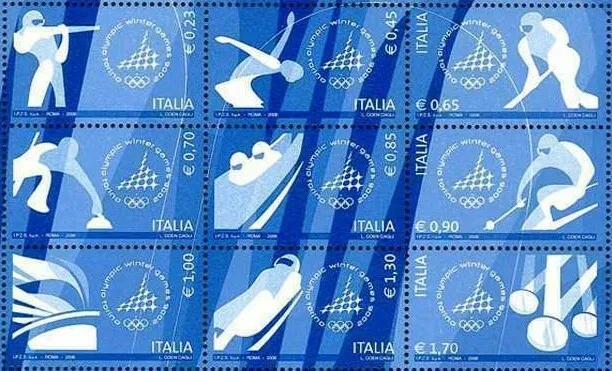 Italy Poste 2006 Olympic Winter Games Torino 9 Stamps IN Block