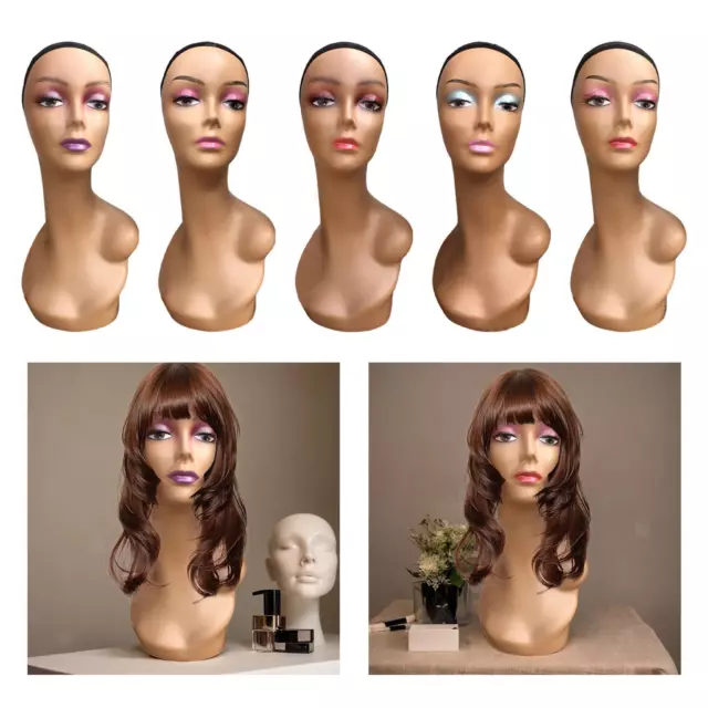 Tête de mannequin femme à long cou support de tête de perruque pour lunettes