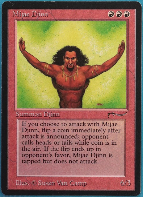 Mijae Djinn Arabian Nights HEAVILY PLD Red Rare MAGIC CARD (ID# 381527) ABUGames