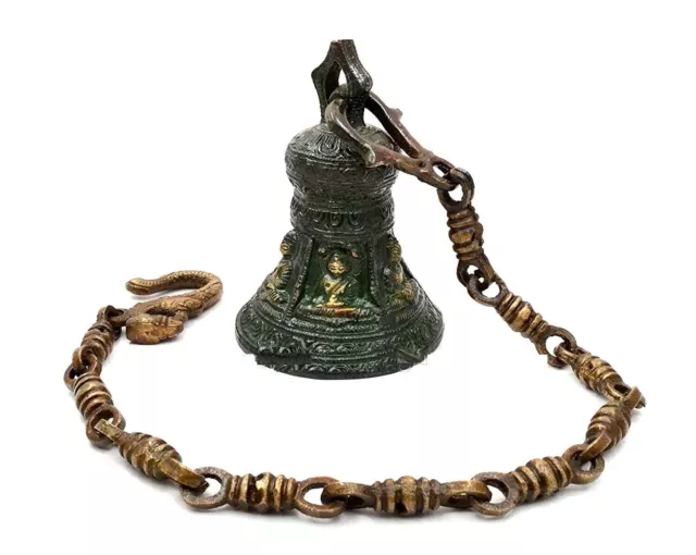 Indian Traditional Buddha Design Brass Hanging Bell